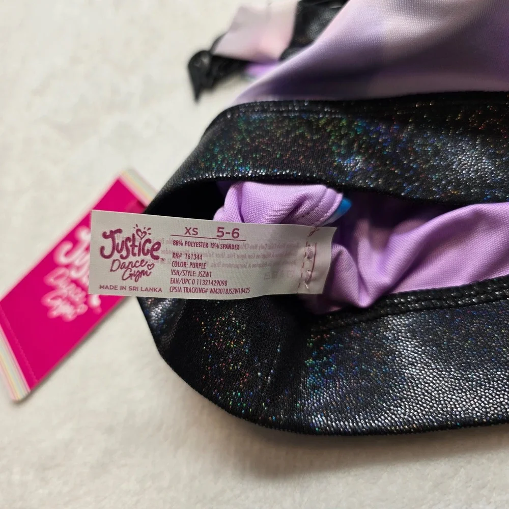 Justice Dance Gym Butterfly‎ Cloud Dye Sports Bra XS 5/6 NWT